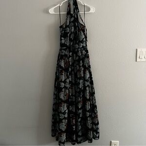 Seasalt Cornwall Floral Halter organic cotton Maxi Dress Size 8